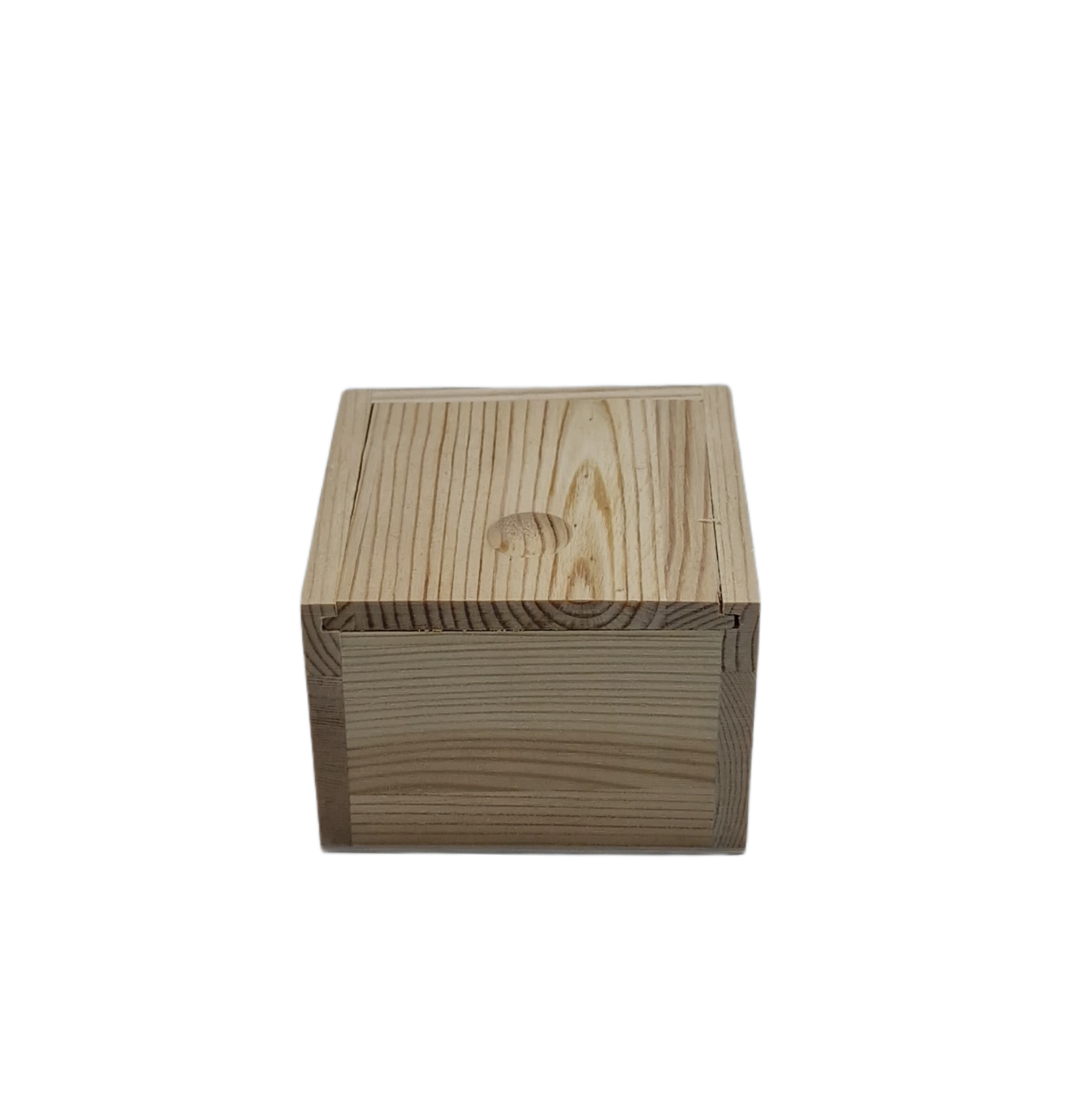 Cutie lemn patrata 9 cm x 9 cm x h 6,5 cm