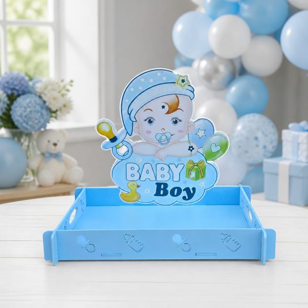 Tavi de botez bleu din lemn